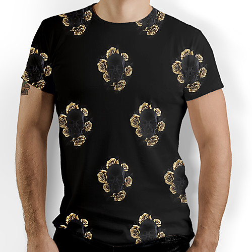 

Men's Graphic Skull Print T-shirt Daily Black