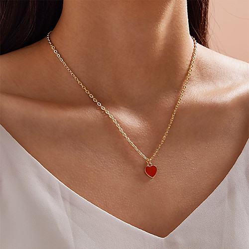 

Women's Pendant Necklace Necklace Classic Heart Rustic Fashion Classic Trendy Chrome Red 48 cm Necklace Jewelry 1pc For Party Evening Street Masquerade Beach Festival