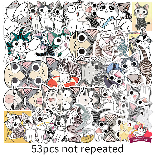

Sticker Cartoon Cat Stickers Cat Smooth Sticker Cute Lovely PVC (Polyvinylchlorid) for Kid's Adults' All Boys and Girls