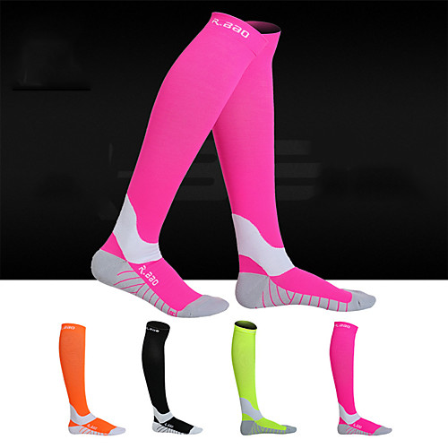 

Compression Socks 1 Pair Men's Women's Tube Socks Breathable Anti-Slip Sweat-wicking Comfortable Running Active Training Jogging Sports Color Block Chinlon Elastane Polyester Black Fuchsia Orange