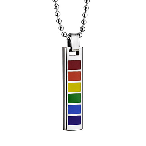 

Pendant Necklace Rainbow Unique Design Fashion Colorful Titanium Steel Rainbow 0 cm Necklace Jewelry For Street