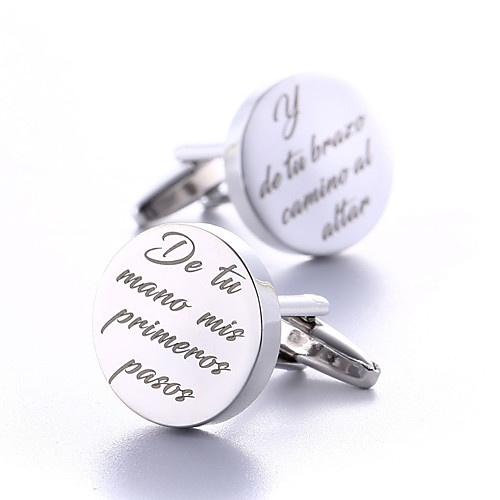 

Personalized Customized Men's Cufflink Set Geometrical Geometric 1pc / pack Golden Rose Gold Black