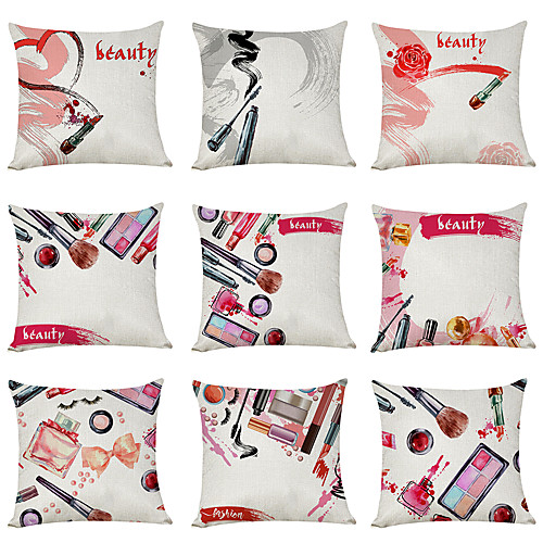

9 pcs Linen Pillow Cover, Beauty Fashion Modern Square Traditional Classic