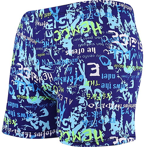 

Men's Blue Swim Trunk Bottoms Swimwear Swimsuit - Letter Print Quick Dry L XL XXL Blue