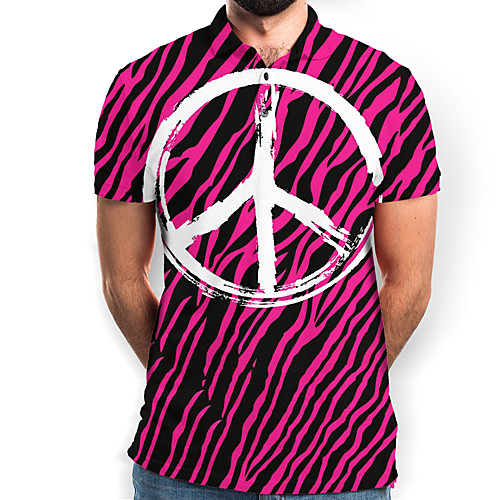 

Men's Graphic Print Polo Basic Daily Purple