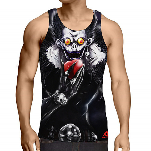 

Men's Graphic Print Tank Top Street chic Exaggerated Daily Going out Rainbow