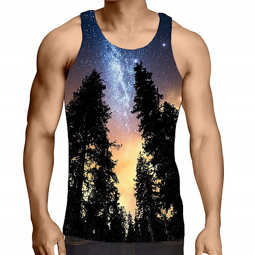 

Men's Graphic Print Tank Top Daily Black