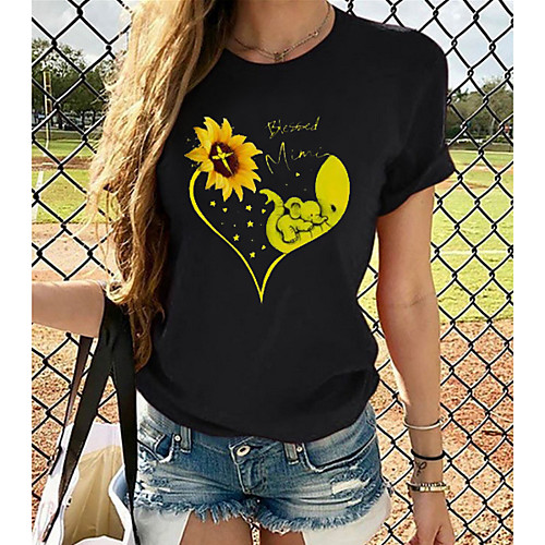 

Women's Tops Graphic 3D Print T-shirt - Print Round Neck Basic Daily Spring Summer Rainbow XS S M L XL 2XL 3XL 4XL 5XL 6XL