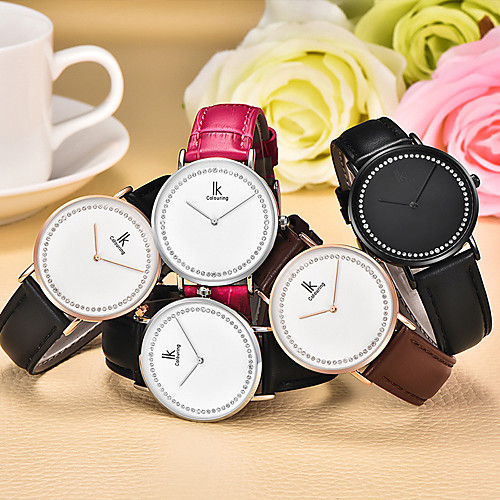 

Women's Quartz Watches Minimalist Fashion Genuine Leather Chinese Quartz GoldenBlack Black Blushing Pink Water Resistant / Waterproof 30 m 1 pc Analog One Year Battery Life