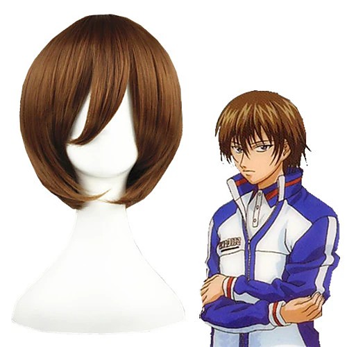 

Cosplay Wig Shusuke Fuji The Prince of Tennis Straight Cosplay Halloween Asymmetrical With Bangs Wig Short Brown Synthetic Hair 12 inch Men's Anime Cosplay Cool Brown