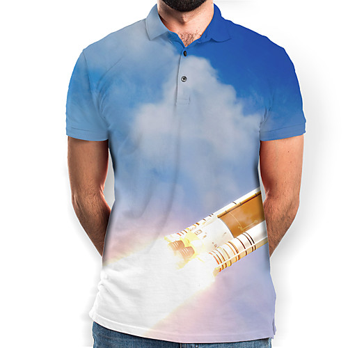 

Men's Graphic Polo Basic Elegant Daily Going out Rainbow