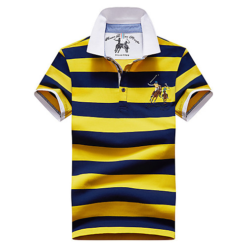 

Men's Striped Polo Business Basic Daily Work Red / Yellow / Green / Royal Blue