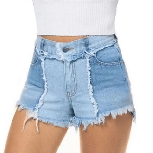 

Women's Basic Loose Cotton Shorts Pants - Solid Colored Blue Light Blue S / M / L