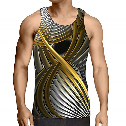 

Men's Graphic Print Tank Top Street chic Exaggerated Daily Going out Rainbow