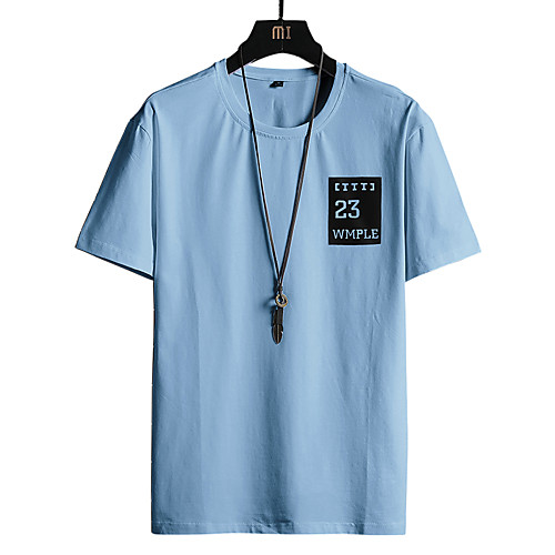 

Men's Graphic T-shirt Daily Weekend White / Black / Blue / Yellow / Gray