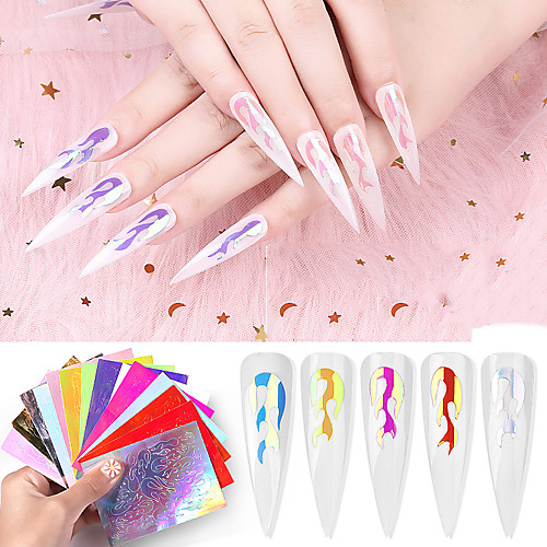 

1 pcs Foil Sticker Creative nail art Manicure Pedicure Color-Changing / Novelty Trendy / Rock Party / Evening / Birthday Party