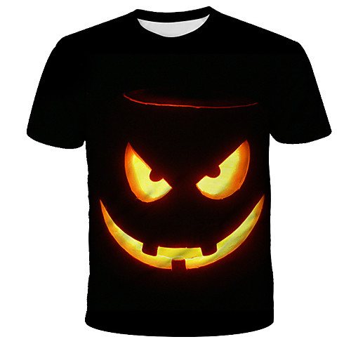 

Men's Graphic Cartoon Black & Red Print T-shirt Street chic Exaggerated Daily Holiday Black
