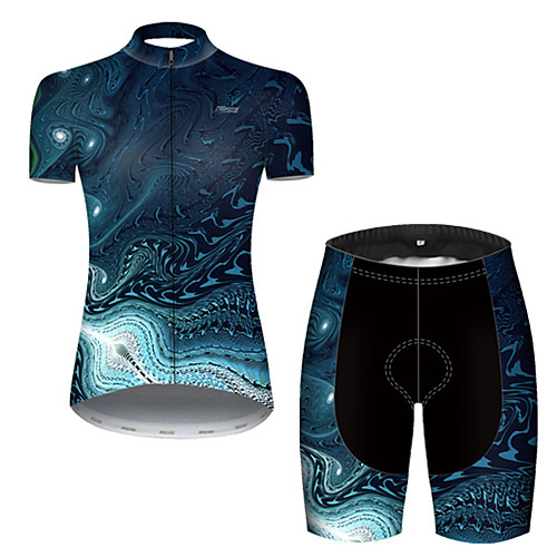 

21Grams Women's Short Sleeve Cycling Jersey with Shorts Nylon Polyester Blue Gradient Animal Snake Bike Clothing Suit Breathable 3D Pad Quick Dry Ultraviolet Resistant Reflective Strips Sports