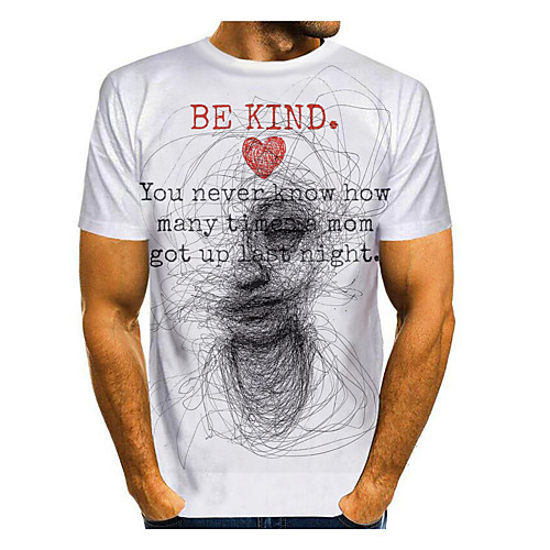 

Men's T shirt Graphic Letter Print Short Sleeve Daily Tops Basic White