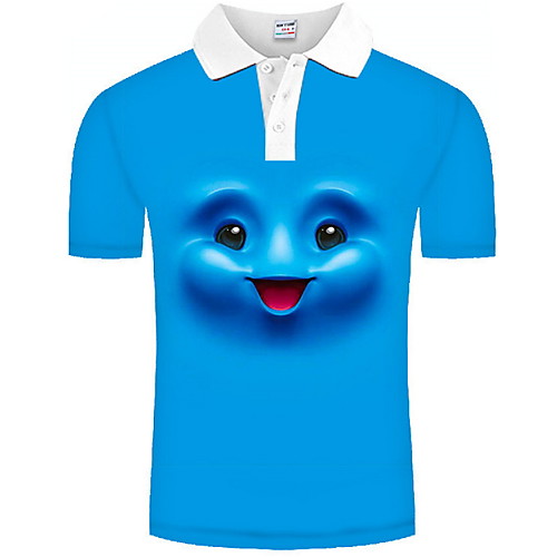 

Men's Graphic Print Polo Daily Blue