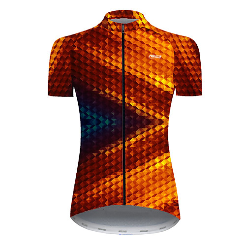 

21Grams Women's Short Sleeve Cycling Jersey Nylon Black / Red Stripes Gradient 3D Bike Jersey Top Mountain Bike MTB Road Bike Cycling Quick Dry Breathable Sports Clothing Apparel / Micro-elastic