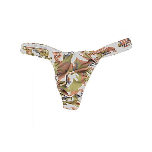 

Men's Print G-string Underwear - Normal Low Waist Army Green Rainbow One-Size