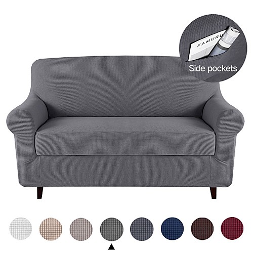 

Sofa Cover 2 Piece Stretch Couch Covers Sofa Slipcover Protector Cover Include Individual Seat Cushion Cover for 3 Cushion Seater Sofa Cover for Living RoomMachine WashableFeature Small Checked Jacq