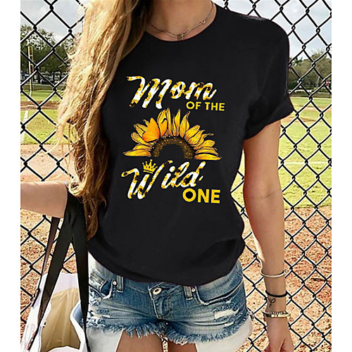 

Women's Tops Graphic 3D Print T-shirt - Print Round Neck Basic Daily Spring Summer Rainbow XS S M L XL 2XL 3XL 4XL 5XL 6XL