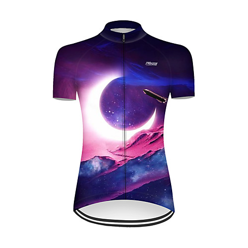 

21Grams Women's Short Sleeve Cycling Jersey Nylon RedBlue Gradient 3D Rocket Bike Jersey Top Mountain Bike MTB Road Bike Cycling Breathable Quick Dry Sports Clothing Apparel / Micro-elastic