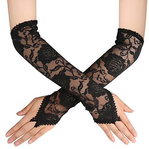 

Gloves 1950s Fingerless Satin For Audrey Hepburn Cosplay Halloween Carnival Women's Costume Jewelry Fashion Jewelry
