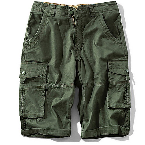 

Men's Basic Daily Shorts Tactical Cargo Pants - Camouflage Solid Colored Sporty Army Green Khaki US32 / UK32 / EU40 / US34 / UK34 / EU42 / US36 / UK36 / EU44
