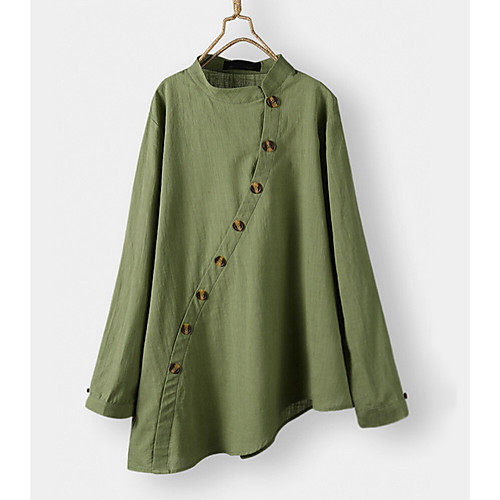 

Women's Solid Colored Blouse Daily Orange / Green