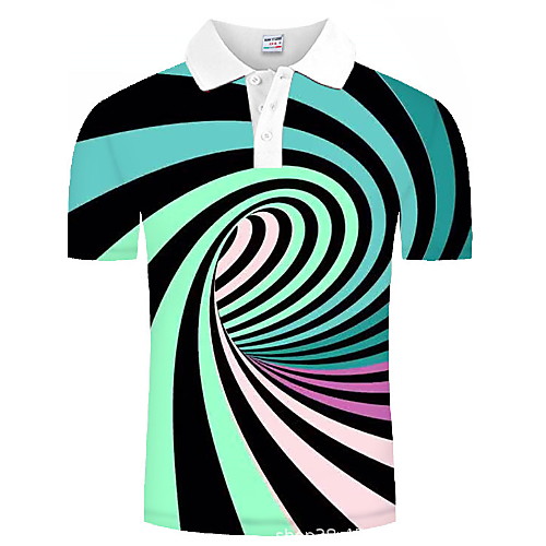 

Men's Graphic 3D Print Print Polo Daily Rainbow