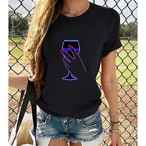 

Women's T-shirt Plus Size Graphic 3D Print Tops - Print Round Neck Loose Basic Daily Spring Summer Rainbow XS S M L XL 2XL 3XL 4XL 5XL 6XL / Going out