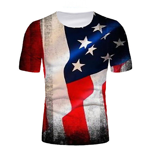 

Men's Graphic National Flag Print T-shirt Daily White
