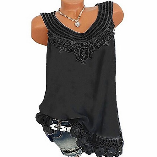 

Women's Tank Top Solid Colored V Neck Tops Basic Top White Black Blue