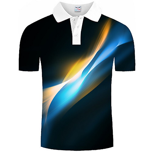 

Men's Graphic Print Polo Daily Black