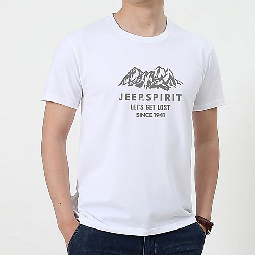 

Men's Letter T-shirt Daily White / Black / Army Green / Light gray / Dark Gray
