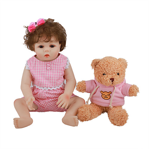 

FeelWind 18 inch Reborn Doll Baby & Toddler Toy Reborn Toddler Doll Baby Girl Gift Cute Lovely Parent-Child Interaction Tipped and Sealed Nails Full Body Silicone with Clothes and Accessories for