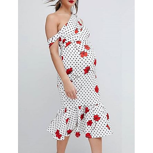 

Women's Sheath Dress Knee Length Dress - Sleeveless Floral Summer Sexy 2020 White S M L