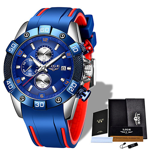 

LIGE Men's Sport Watch Analog Quartz Modern Style Sporty Casual Water Resistant / Waterproof Noctilucent / Silicone