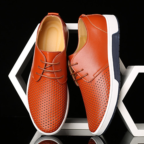 

Men's Summer Classic / Casual Daily Office & Career Oxfords Faux Leather Non-slipping Wear Proof Black / Yellow / Blue