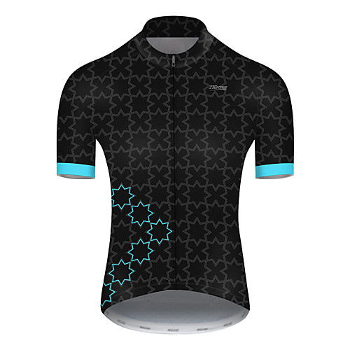 

21Grams Men's Short Sleeve Cycling Jersey Nylon Polyester Black / Blue Plaid / Checkered Patchwork Bike Jersey Top Mountain Bike MTB Road Bike Cycling Breathable Quick Dry Ultraviolet Resistant Sports