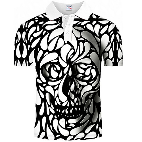 

Men's Graphic Print Polo Daily Black