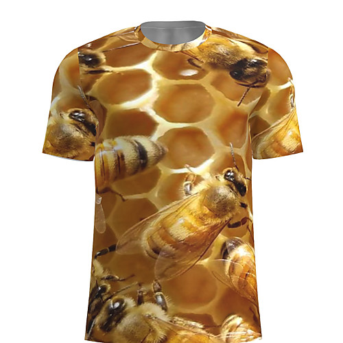 

Men's T shirt Graphic Short Sleeve Daily Tops Basic Yellow