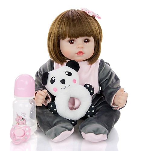 

KEIUMI 18 inch Reborn Doll Baby & Toddler Toy Reborn Toddler Doll Baby Girl Gift Cute Lovely Parent-Child Interaction Tipped and Sealed Nails Half Silicone and Cloth Body with Clothes and Accessories
