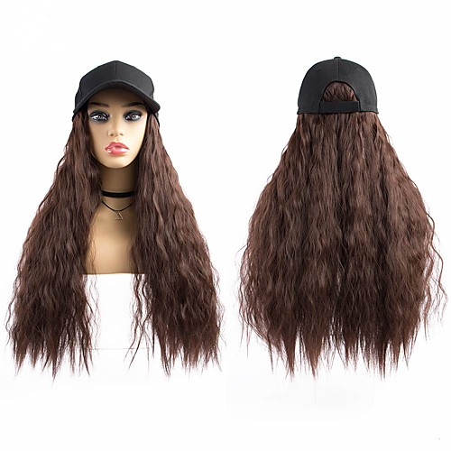 

Synthetic Wig Curly Wavy With Ponytail Wig Long Brown Black Synthetic Hair 22 inch Women's Party New Arrival Fashion Black Brown