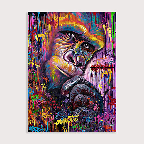 

Oil Painting Hand Painted Vertical Abstract Animals Modern Rolled Canvas (No Frame)