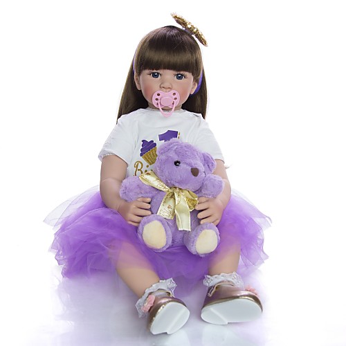 

KEIUMI 24 inch Reborn Doll Baby & Toddler Toy Reborn Toddler Doll Baby Girl Gift Cute Lovely Parent-Child Interaction Tipped and Sealed Nails Half Silicone and Cloth Body with Clothes and Accessories