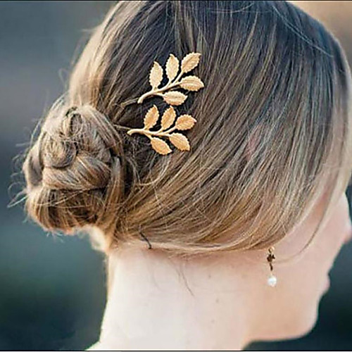 

Alloy Hair Clip with Solid 1 Piece Wedding / Daily Wear Headpiece